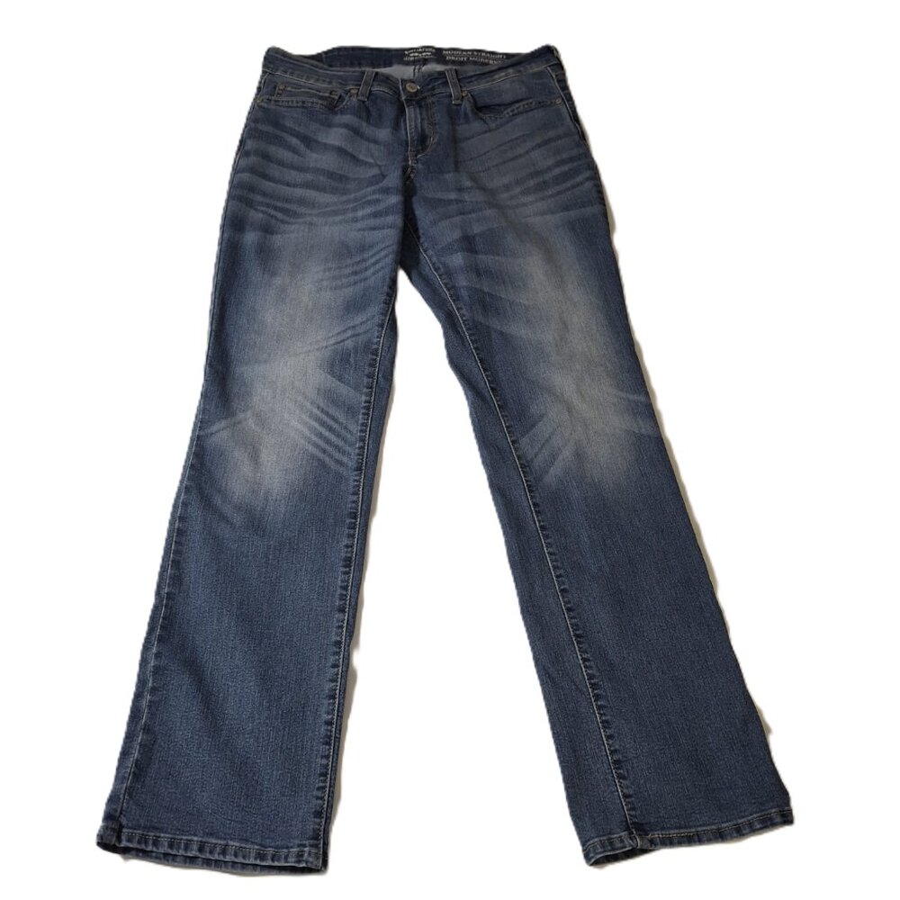 Levi Strauss Modern Straight Signature Jeans Size 10 Mid Rise Dark Wash